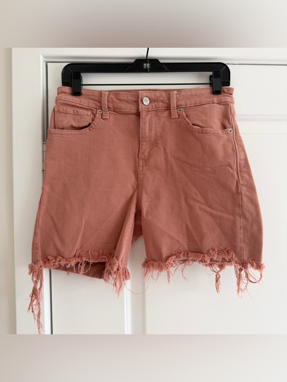 Lucky Brand Ava Dusty Rose Frayed Hem Jean Denim Shorts